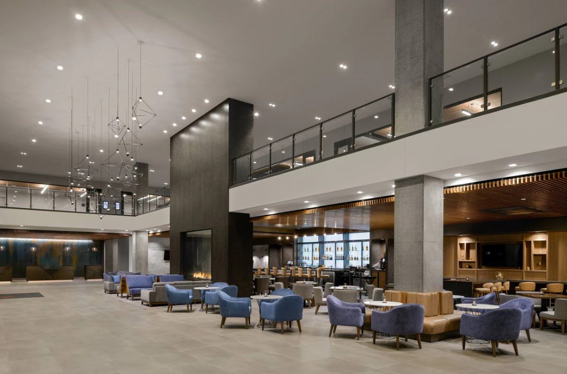 Lobby at the Marriott Downtown Tacoma.