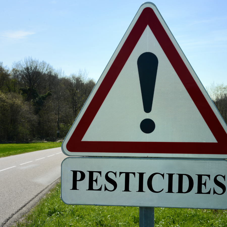 Pesticides sign.